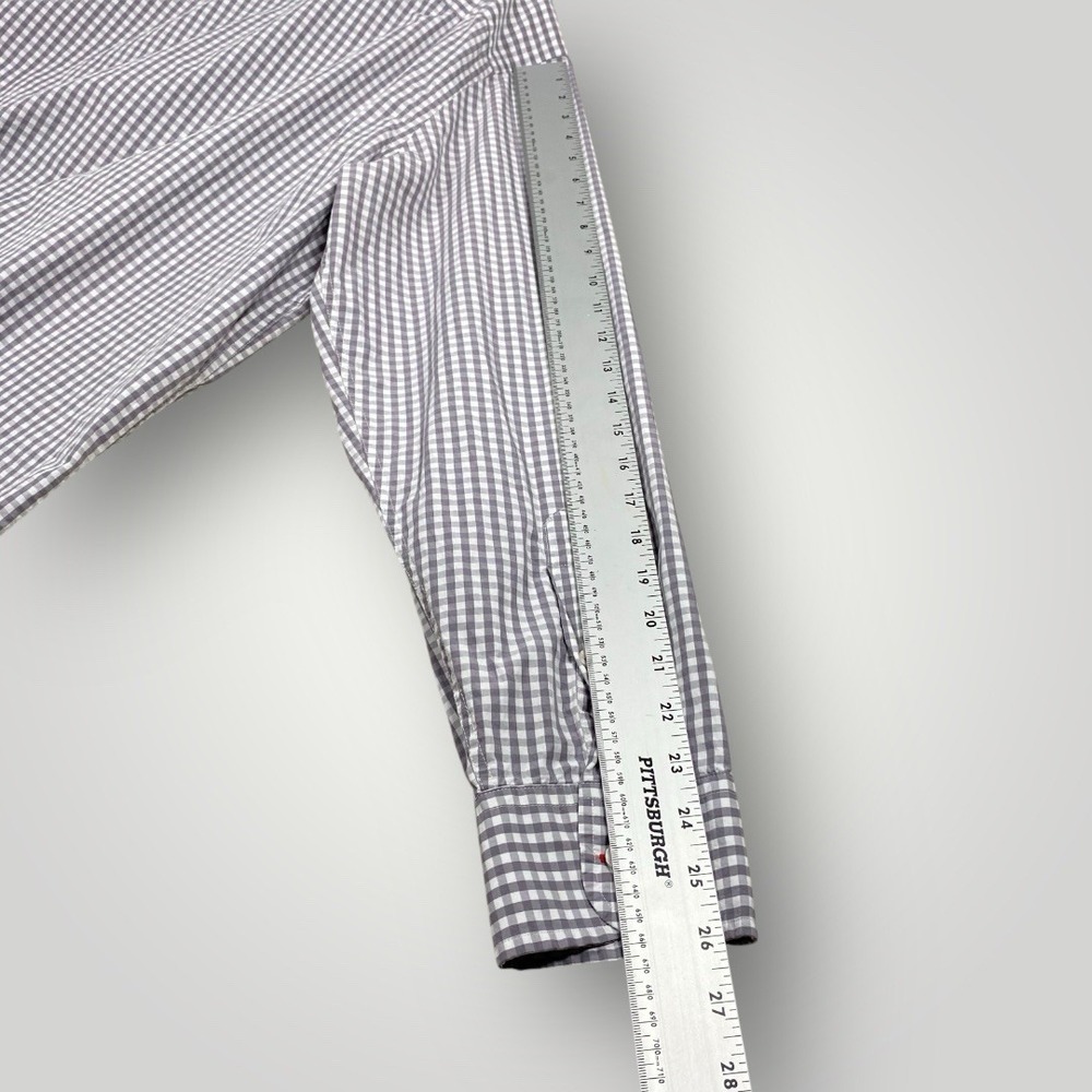 UNTUCKit Mens XXLarge Gray White Gingham Check Dress Long Sleeve Button Up Shirt - Picture 8 of 10